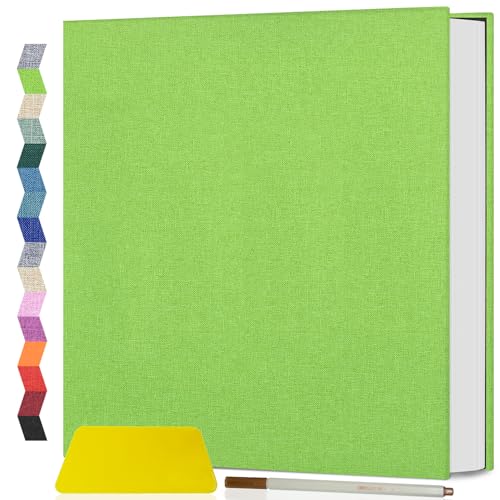 Popotop Photo Album Self Adhesive Scrapbook Album for 4x6 5x7 8x10 Pictures DIY Photo Book as Scrapbooking Supplies Kits, Birthday Gifts for Women Mom Wedding Baby Family Travel - color: Green, size: 11.5"x10.4" 40pages