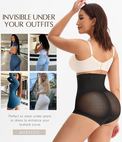 MERYOSZ Butt Lifting Panties High Waisted Tummy Control Shapewear for Women - color: Black, size: Small