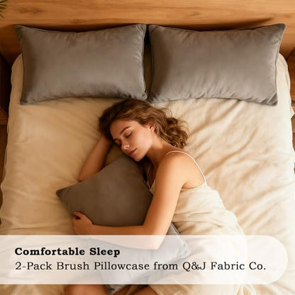 Set of 2 Brushed Microfiber Pillowcases 20x26 in Light Gray - color: Light Gray, size: Standard