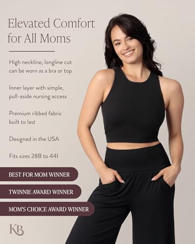 Kindred Bravely Sublime Longline Nursing Bra for Breastfeeding, Maternity - color: Black, size: 1X