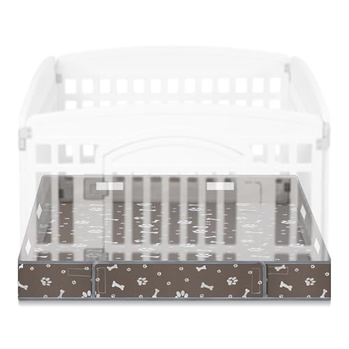 Marsui Dog Playpen Bottom Pad, Grey, Dog Paw Bone Print - color: Grey, style: Dog Paw Bone Print