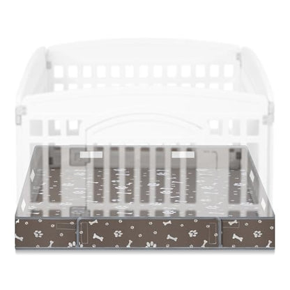 Marsui Dog Playpen Bottom Pad, Grey, Dog Paw Bone Print - color: Grey, style: Dog Paw Bone Print