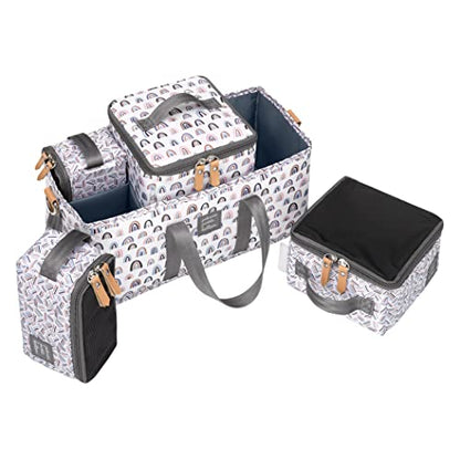 Petunia Pickle Bottom Deluxe Kit, 3-in-1 Grid Caddy Organizer, Lightweight Packing Cubes, Organize Diaper Bag, Stroller, Nursery, Unity