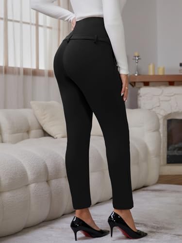 Maternity Work Pants Skinny Office Trousers - color: Black, size: Large