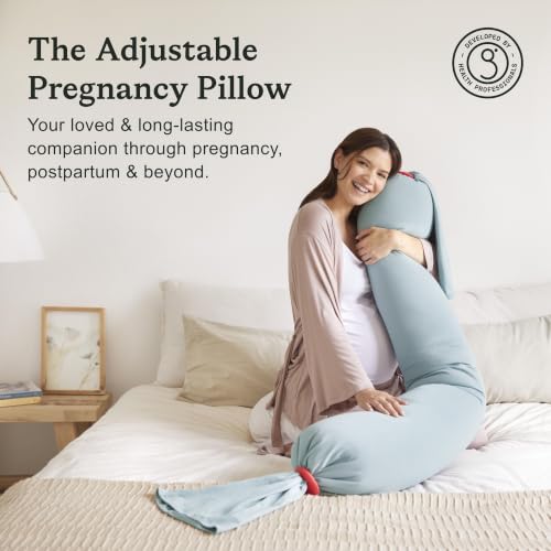 bbhugme Pregnancy Pillow, Eucalyptus - Adjustable Firmness & Shape - color: Eucalyptus