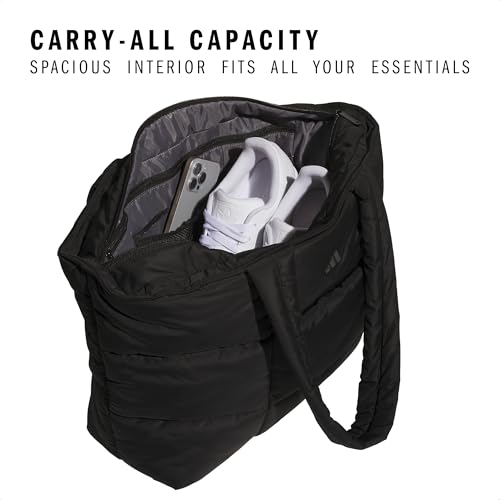 adidas Quilted Puffer Tote Bag - color: Black/3