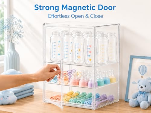 Baby Bottle Storage Organizer for Countertop Cabinet - size: Large: 14.2" x 10.7" x 10.7"