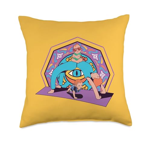 Yoga meditations Newborn Contrology Pregnancy Pilates Throw Pillow - size: 18x18