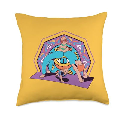 Yoga meditations Newborn Contrology Pregnancy Pilates Throw Pillow - size: 18x18