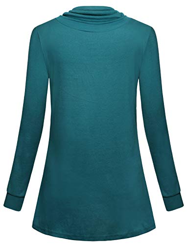Joymom Maternity Warm Cowl Neck Nursing Sweatshirt Breastfeeding Tunic Tops - color: 4-cyan, size: Medium