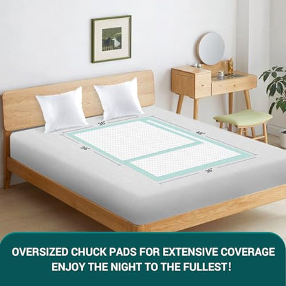 BIGGMED 25 Count Heavy Duty Bed Pads, 48" x 36" Disposable Underpads - size: 48"x36"-25 Count