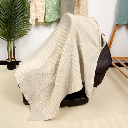 MEXXI Muslin Nursing Covers for Breastfeeding, 2 Pack Privacy Nursing Apron - color: Cream