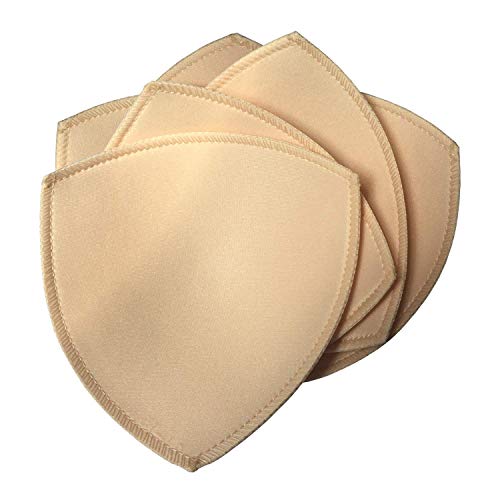 3 Pairs Removeable Triangle Bra Pads Inserts for Bikinis Top, Sport/Yoga Bra, Swimsuit, A/B,C/D Cups Optional-Beige - size: B