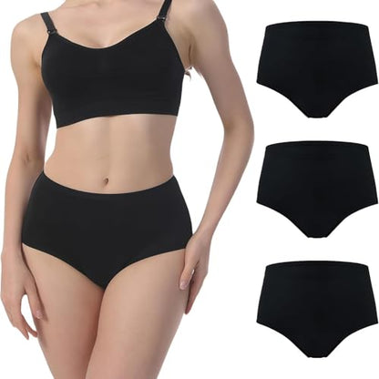 Incontinence Underwear for Women Leak Proof & Washable 3-Pack L - color: Black, size: Large