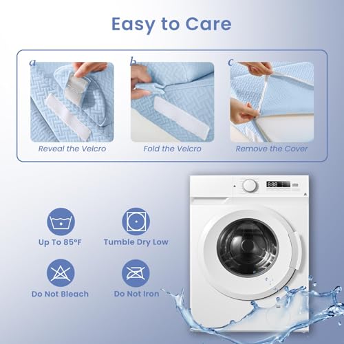 Sasttie Adjustable Wedge Pillow Set for After Surgery, Blue - color: Blue, size: Adjustable 9&12 Inch + 1 Head Pillow