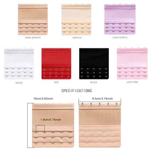 Women's Bra Extenders 5 Hooks 3 Rows Elastic Bra Strap Extension and Bra Clips