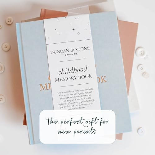 Duncan & Stone Childhood Memory Book for Kids, Prompts, Sky Blue - color: Sky Blue