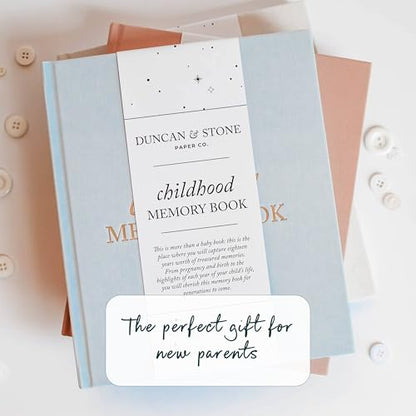 Duncan & Stone Childhood Memory Book for Kids, Prompts, Sky Blue - color: Sky Blue