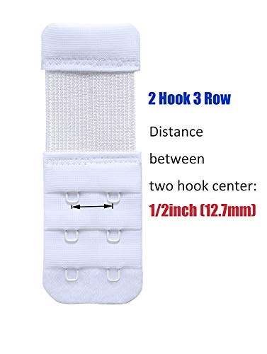 SAMGU Women's Bra Extenders 2 Hook/3 Hook/4 Hook/5 Hook/6 Hook Soft Stretchy - color: 2 Hook 1/2 Inch, White Color