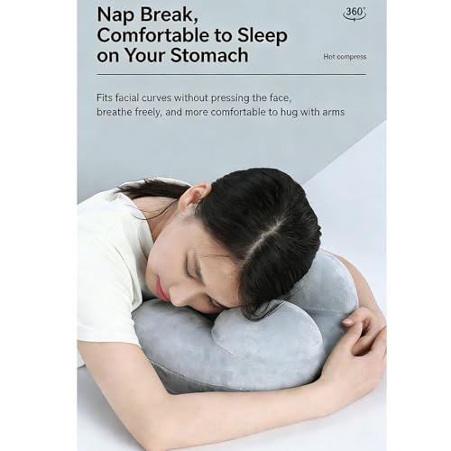 Portable Inflatable Neck Pillow, Car Rides, Office Napping, Navy Blue