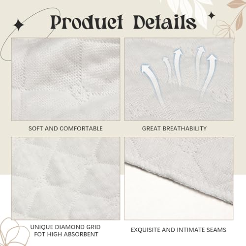 Toulite 10Pcs Reusable Cotton Bra Liners for Sweat - color: White, size: Large