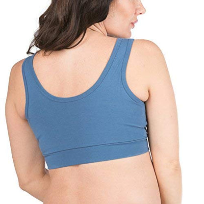 Fishers Finery Womens Wireless Maternity Nursing Bra; Nursing Pad Set Option - color: Moonlight Blue, size: X-Small