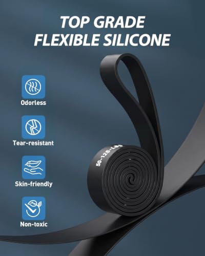 Dapofajo Resistance Bands for Working Out: 5-Level Anti-Snap Silicone Bands - color: Multiblack