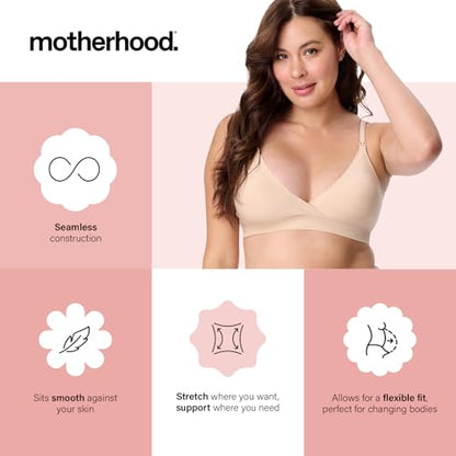 Motherhood Maternity Womens Seamless Wrap Triangle Nursing Bra - color: Essential Nude, size: Large