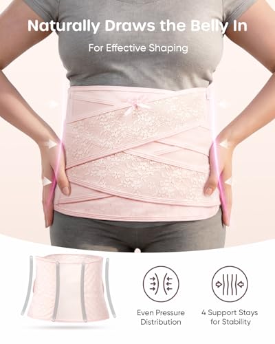 Nuliie Postpartum Belly Wrap with V-Shaped Cross Support - size: M