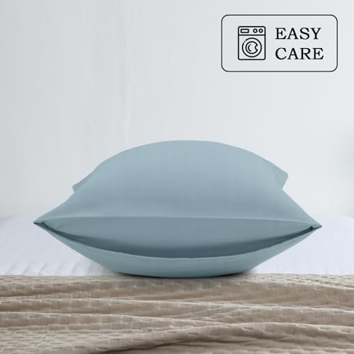 Set of 2 Brushed Microfiber Pillowcases 20x26 inch Baby Blue - color: Baby Blue, size: Standard