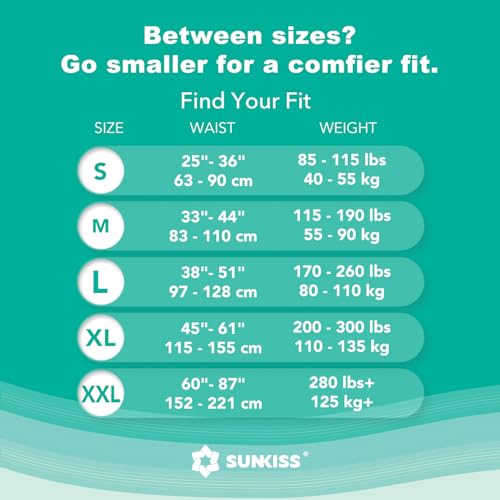 SUNKISS TrustPlus Adult Diapers with Tabs, Unisex, Large, 60 Count - size: Large (Pack of 60)