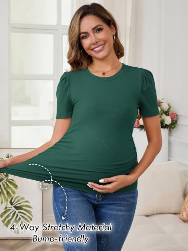 Maternity Work Tops Business Blouse Office - color: Green, size: Large