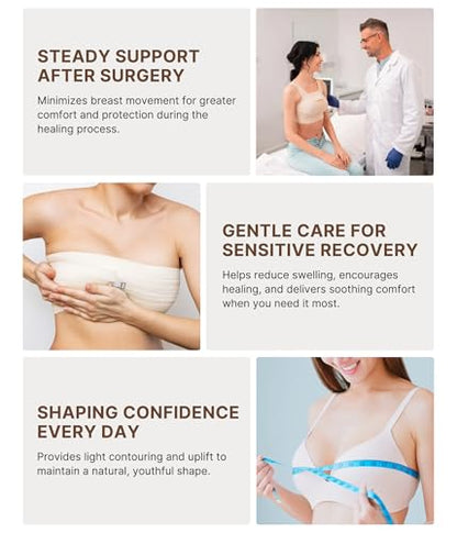 BRABIC Post Surgery Compression Bras for Women Front Closure Surgical - color: Beige, size: X-Large