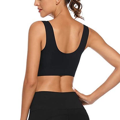 WOWENY Womens Wirefree Seamless Bras Everyday Lounge Bra Sleeping Full Coverage Pullover Bra - color: Black-1, size: XX-Large