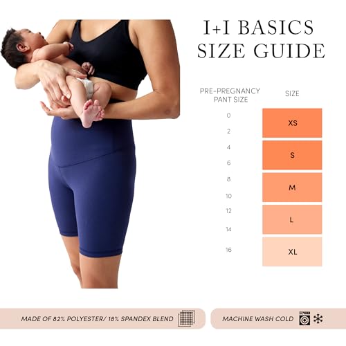 Ingrid & Isabel Basics Postpartum Active Shorts - color: Navy Blue, size: Small