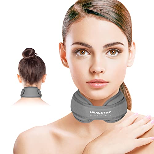 Neck Ice Pack Wrap, Reusable Cold/Hot Gel for Neck Pain, Grey - color: Grey