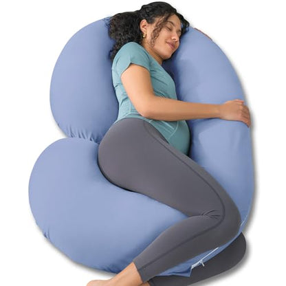 INSEN Cooling Pregnancy Pillow, Maternity Pillow for Pregnant Women, Bright Blue - color: Bright Blue