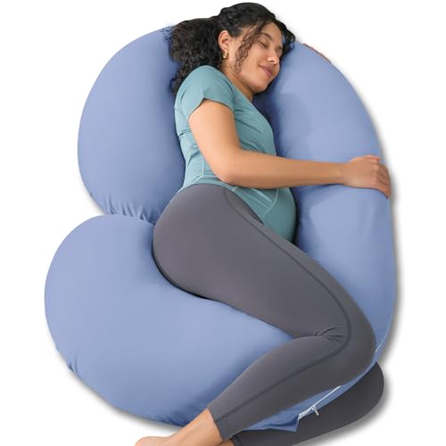 INSEN Cooling Pregnancy Pillow, Maternity Pillow for Pregnant Women, Bright Blue - color: Bright Blue