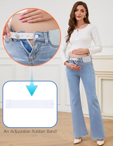 PACBREEZE Women's Maternity Flare Jeans Mid-Rise Stretchy Bell Bootcut Jeans Denim Pregnancy Pants, S-XXL - color: 02: Light Blue, size: Medium