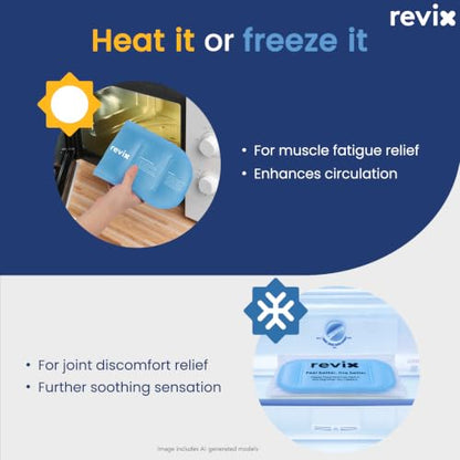 REVIX Large Cold Packs for Injuries, Hot & Cold Compress with 2 Gel Packs - color: Blue, size: Large 12 x 6 Inch