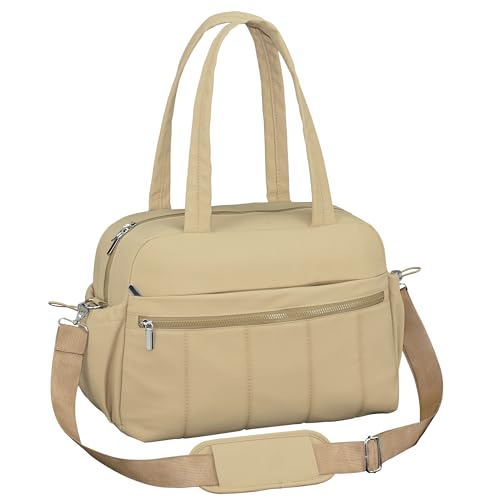 Medium Diaper Bag Tote, Shoulder & Crossbody Mom Bag - color: Khaki