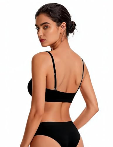 Women's Bralette Soft No Padding Comfort Sleep Bras - color: Black, size: X-Small