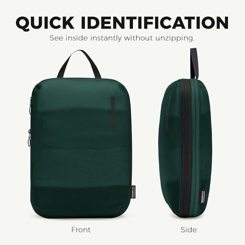 4 Pack Ultralight Compression Packing Cubes for Travel, Green - color: Green