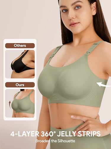 Women Nursing Bras for Breastfeeding Wireless Seamless Push Up Bralettes - color: Black/Coffee/Green, size: 3X-Large