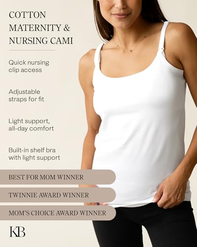 Kindred Bravely Cotton Maternity & Nursing Cami, Amazon Exclusive, 2pk - size: Small