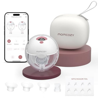 Momcozy M5 Smart APP Controlled Wearable Breast Pump, 1-Pack Cozy Red - size: M5-R1