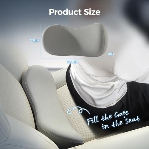 BABUR Lumbar Support Pillow for Car, Coccyx Pain Relief Cushion - color: Gray