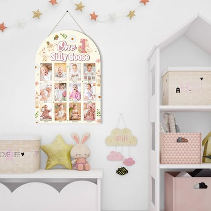 R HORSE 3D My First Year Photo Frame Board Fits 2 x 3 Inch Photo - color: Goose