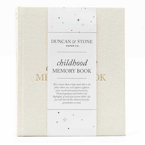 Duncan & Stone Childhood Memory Book for Kids, Prompts, Cream - color: Cream