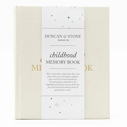 Duncan & Stone Childhood Memory Book for Kids, Prompts, Cream - color: Cream
